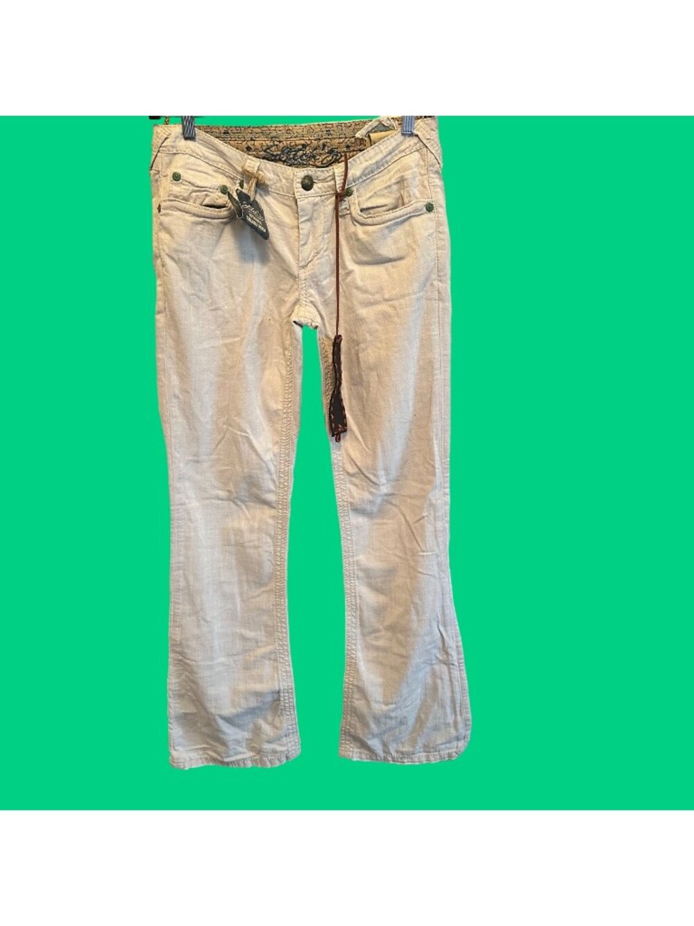 Stitches Authentic Tailored Denim NWT cream low rise flare leg khakis 30